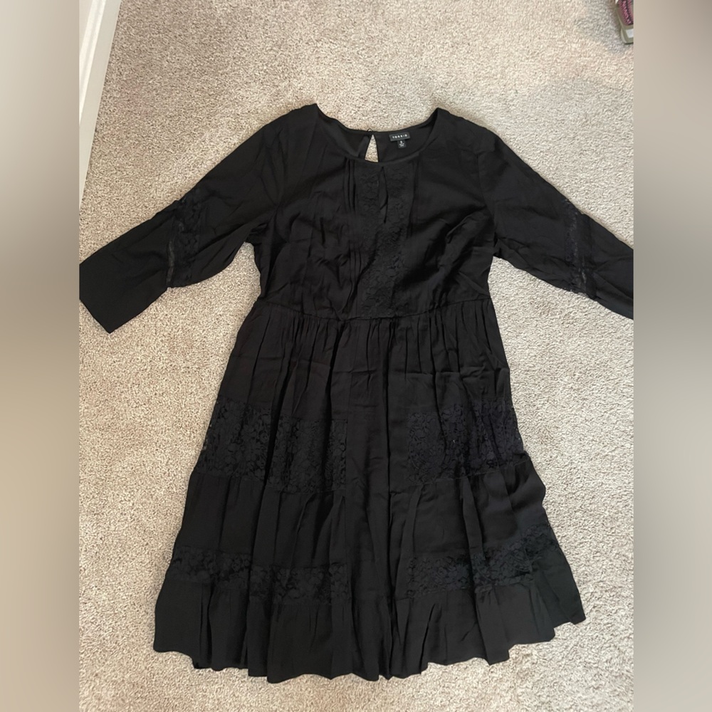 Black Midi Dress Torrid Lace Detail Size 0